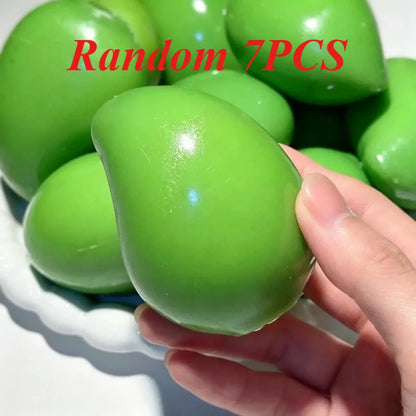 Handmade Crispy Mango Stress Ball Fidget Toy Crunchy Squeeze Ball Round Blocks Filled ASMR Anti Stress Toys for Adults Kids