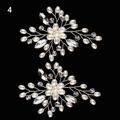 1Pair Wedding Shoes Decorations Pearl Shoes Clip High Heel Shiny Clips Charm Buckle Rhinestone Brooch Bride Pendant Accessories