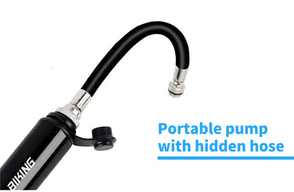 WEST BIKING 100Psi Mini Bike Pump Aluminum Alloy Bicycle Hand Air Pump Tire Inflator Schrader Presta Valve MTB Road Cycling Pump