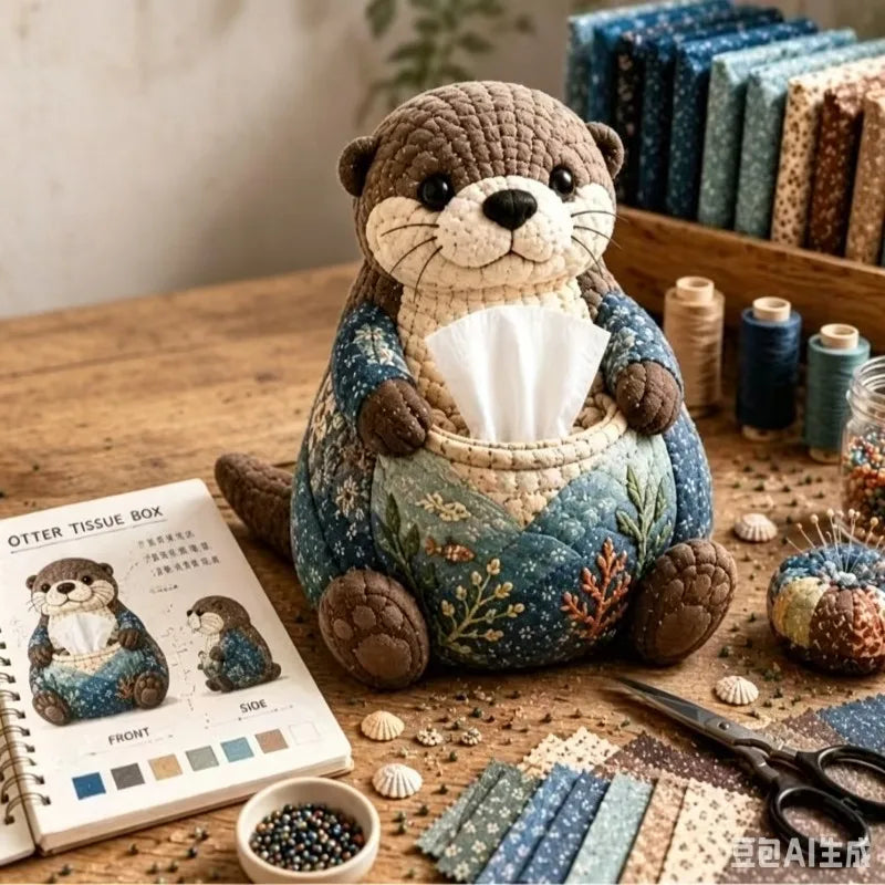 New portable and cute Animals DIY Tissue Box Set Animal-shaped tissue box patchwork