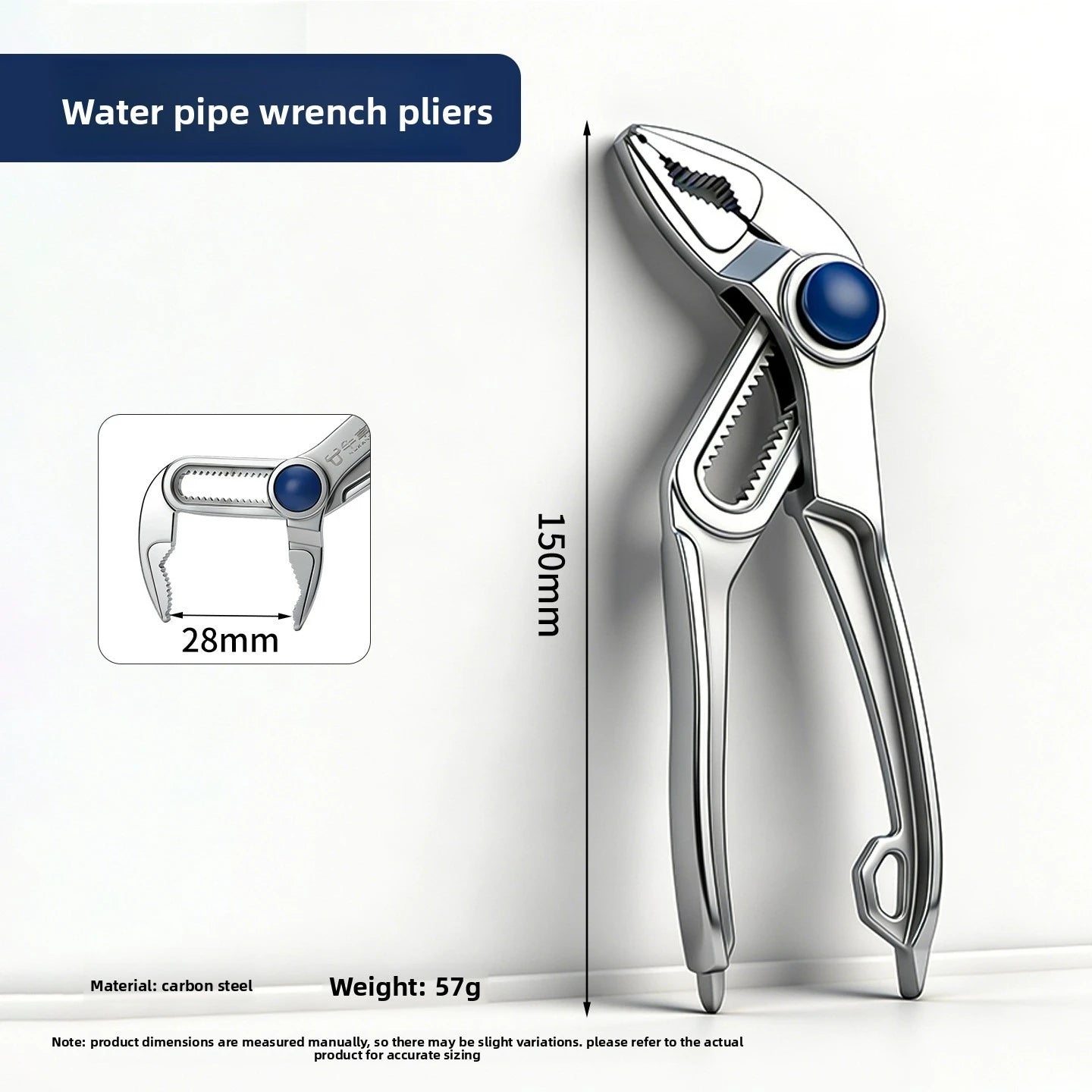 Groove Joint Pliers Mini Water Pump Pliers Fast Adjustable Tongue and Groove Pliers with Push-Lock V-Jaw for Multi-Surface Grip
