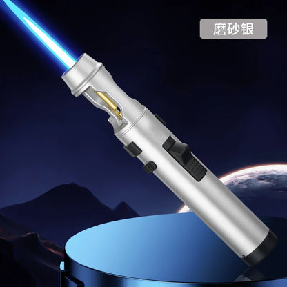 Powerful Metal Gas Lighter Windproof Kitchen Cooking Torch Flame Jet Barbecue Smoking Accessories Cigar Lighters Men's Gift