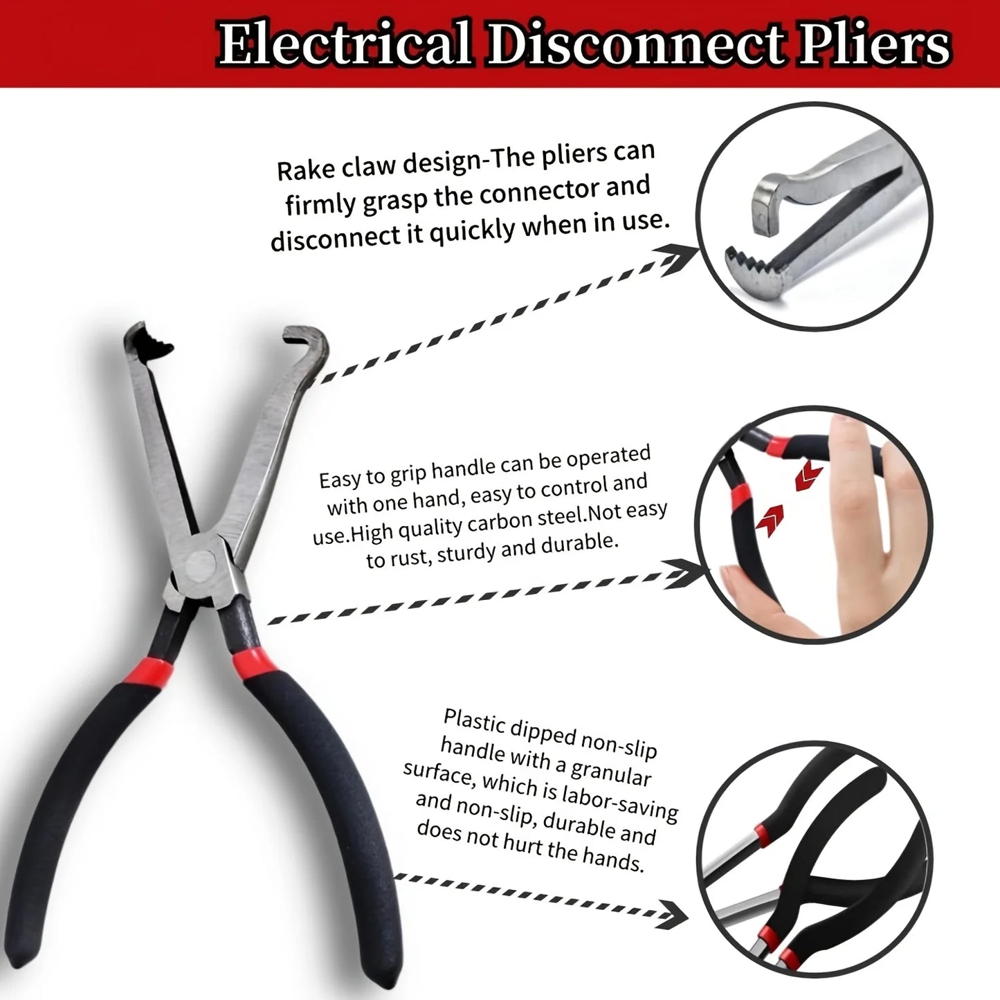 2pcs Electrical Disconnect Pliers, Fuel Line Gasoline Hose Clamp Pliers, Automotive Hose Disconnect Tool for Push-Piece Plugs