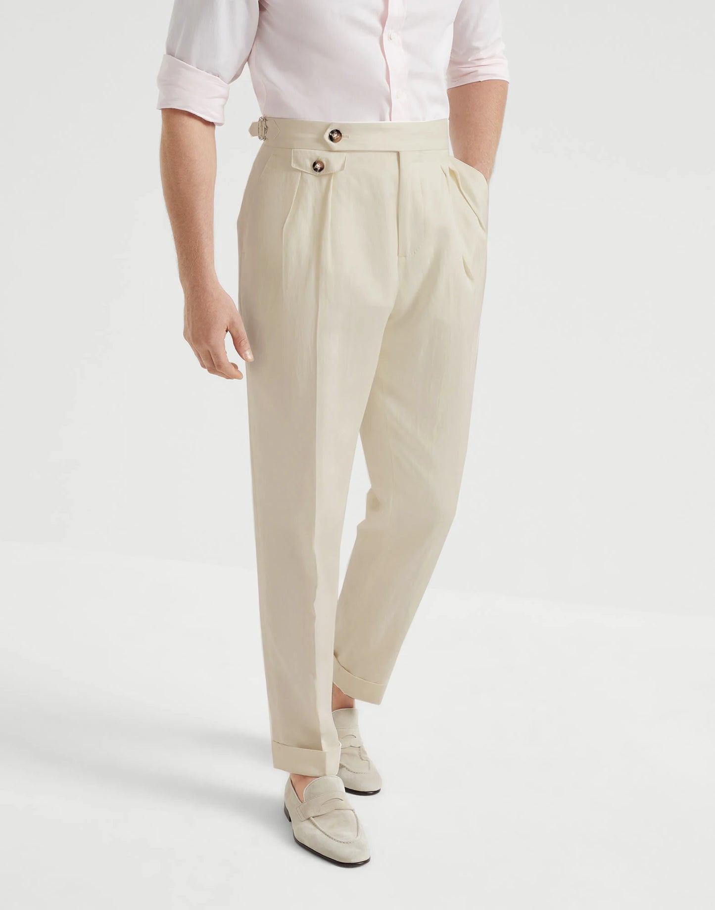 2026 Spring/Summer New Light Business Elegant Casual Italian Naples High-Waisted Straight Leg Long Pants Men's Suit Pants