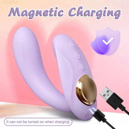 APP Strapless Strap-On G-Spot Dildo Vibrator Realistic Double-Ended Vibrating Butt Plug Anal Sex Toys for Women Lesbians Couples