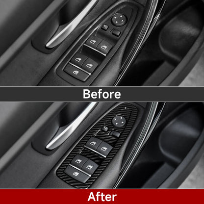 Car Center Console Dashboard Gear Shifter Panel For BMW F30 F31 F34 3GT F32 F33 F36 Trim Accessories, Carbon Fiber ABS Sticker