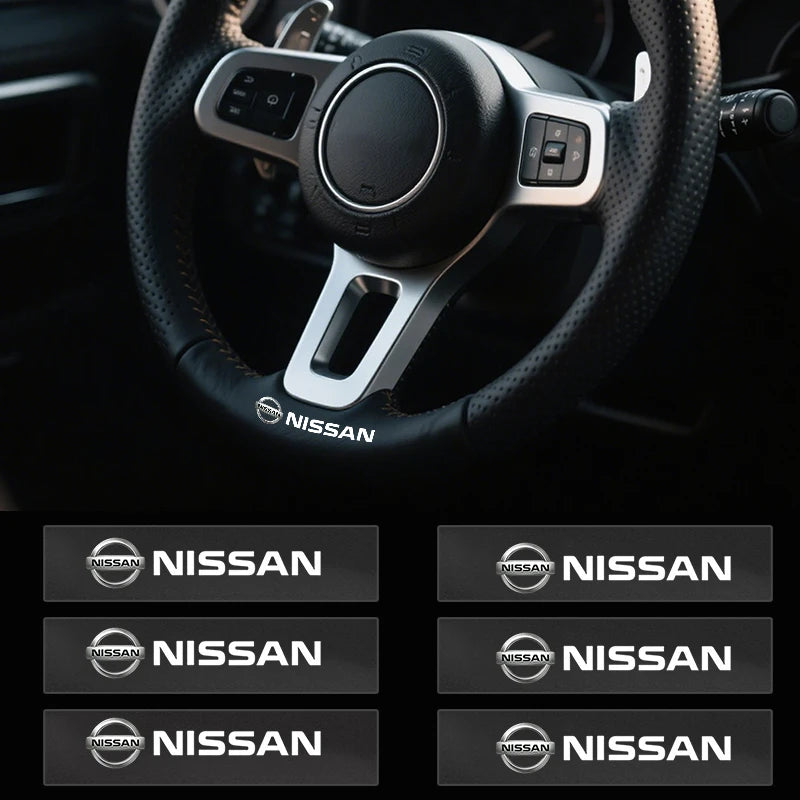 Car logo, interior stickers, central decal decoration For Nissan Qashqai X J10 J11 Trail Tiida Teana Skyline Juke X-trail Almera