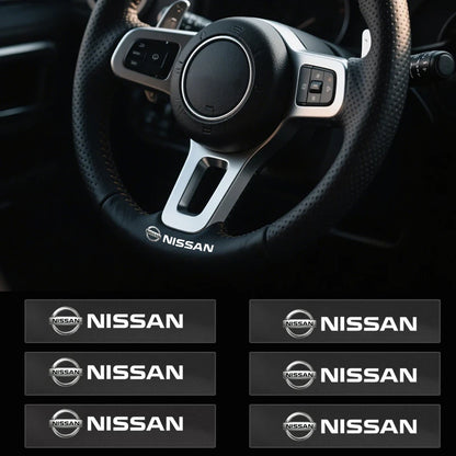 Car logo, interior stickers, central decal decoration For Nissan Qashqai X J10 J11 Trail Tiida Teana Skyline Juke X-trail Almera