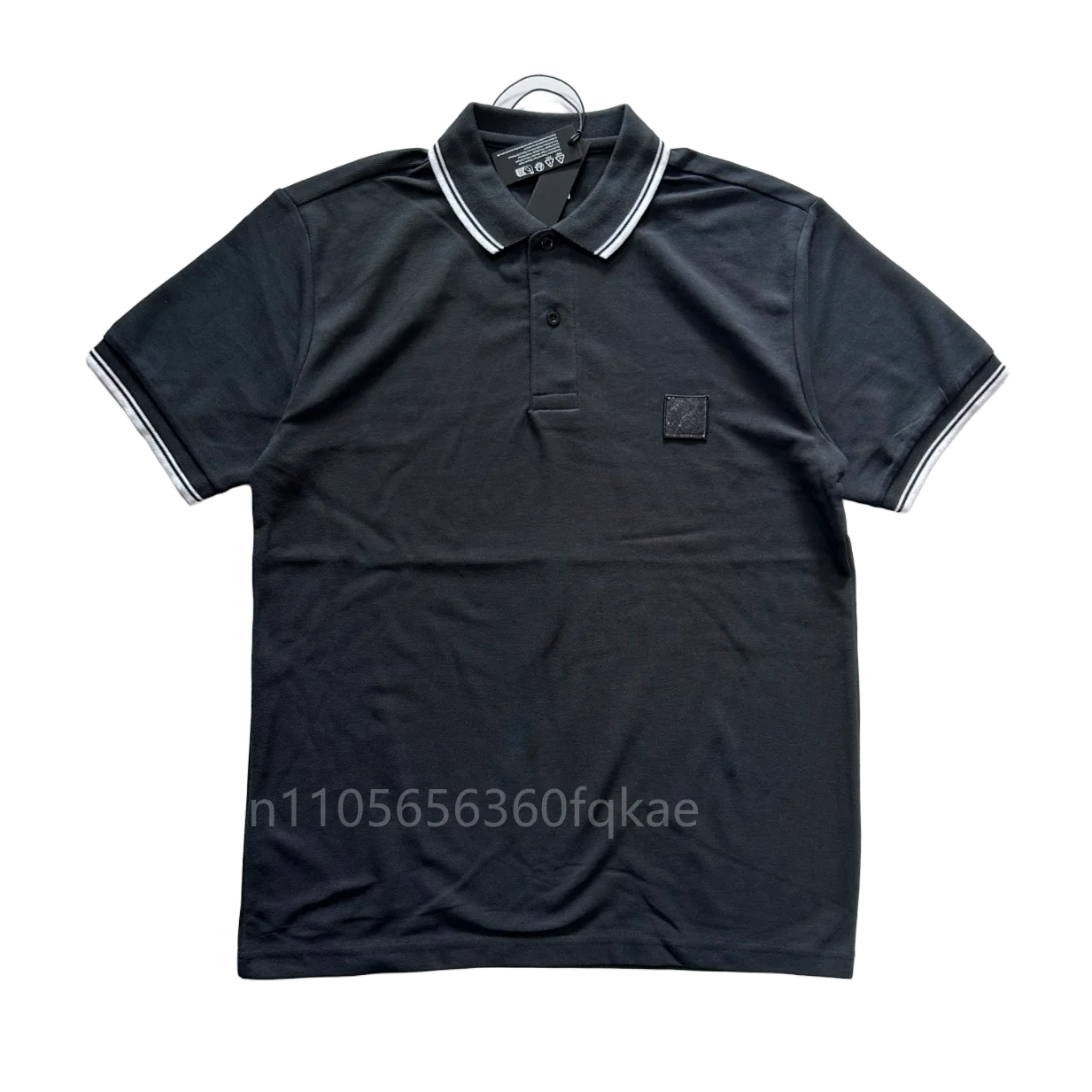 2026 Square Compass Rose Patch Italian Luxury Brand Style 3 Labels Men's Summer Casual Solid Color Short Sleeve Tops Polo Shirt