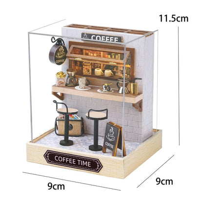 DIY Wooden Book Nook Figurines Miniatures Dollhouse Magic Garden Workshop Bookend for Friends Birthday Gifts Home Decor Crafts