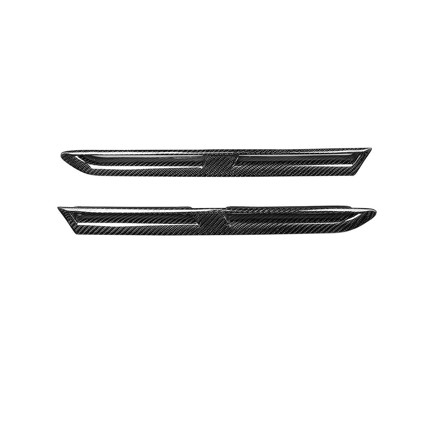 For Nissan GTR GT-R R35 2009-16 Real Carbon Fiber Front Fender Side Air Vent Trim Duct Outlet Spoiler Strip Splitter Canard Lip