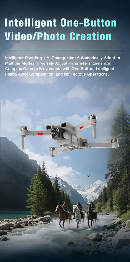 FPV 8K 3-Camera RC Drone Professional Quadcopter Aircraft Gesture Shooting Brushless 360° Roll Optical Hover Helicopter Toy Gift