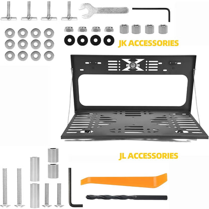 Tailgate Table Black Rear Foldable Shelf Fits for Jeep Wrangler JK JKU JL JLU 2007-2025 2/4 Door, Support up to 75lb Storage Car