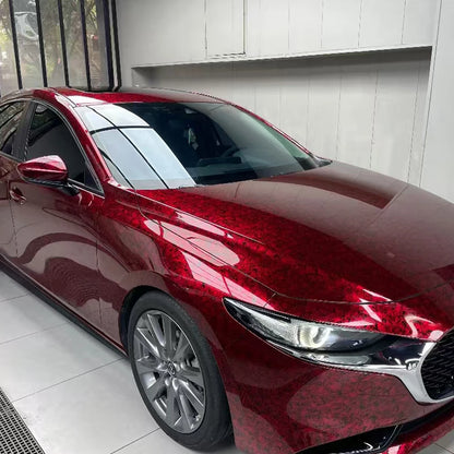 Glossy Red Forged Carbon Fiber Vinyl Wrap Film Self Adhesive Waterproof Decal Sticker For Car Motorcycle Scooter Auto Accessorie