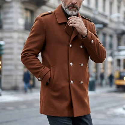 New Winter Men's Double-Breasted Trench Coat | Streetwear Business-Casual Style Warm Windproof Outdoor Jacket Personality Design