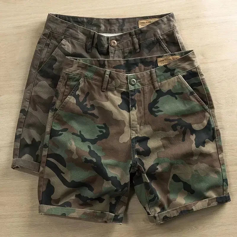 Short Pants for Men with Pockets Camo Mens Cargo Shorts Camouflage Japanese Street Style Elegant Hevy Whate Streetwear Clothing
