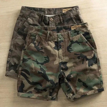 Short Pants for Men with Pockets Camo Mens Cargo Shorts Camouflage Japanese Street Style Elegant Hevy Whate Streetwear Clothing
