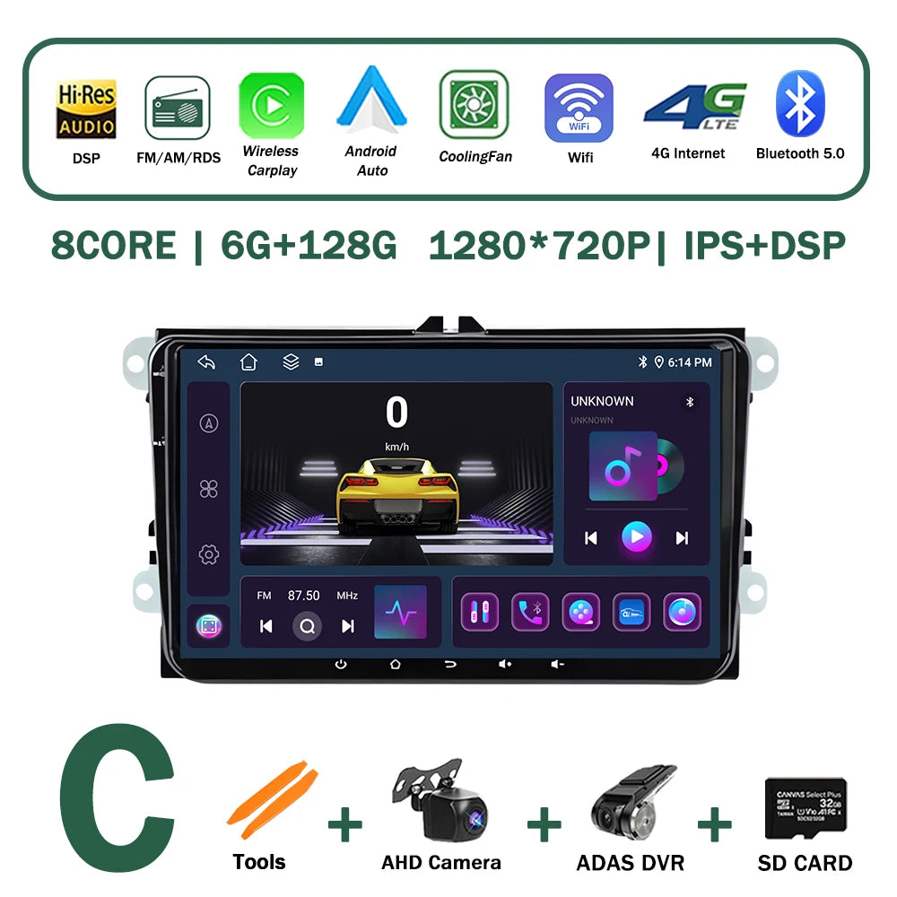 Android OS for VW Volkswagen Golf Polo Skoda Rapid Octavia Tiguan Passat Amarok Car Multimedia Video Stereo Player GPS Carplay