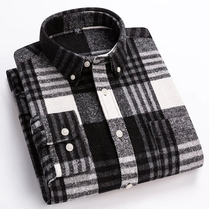 New in Shirt Plus Size 7XL 100% Cotton Long-Sleeve Shirts for Men Slim Fit Casual Plain Shirt Soft Keroan Designer Plaid Clothin