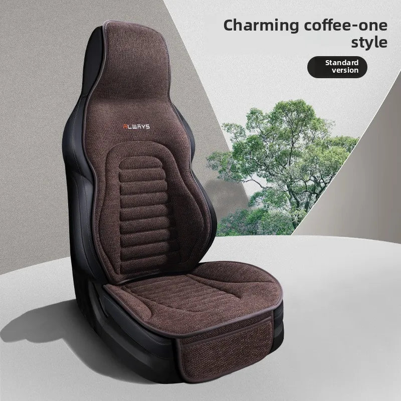 Universal Linen Car Seat Cover Four Season Auto Flax Comfortable Breathable Anti-Slip Covers Cushion SUV Car Seat Protection
