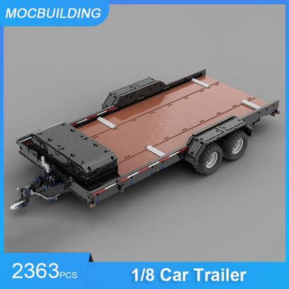 MOC Building Blocks 1/8 Car Trailer 5x7 Frame with Wooden Platform DIY Assemble Bricks Educational Creative Toys Gifts 2363PCS