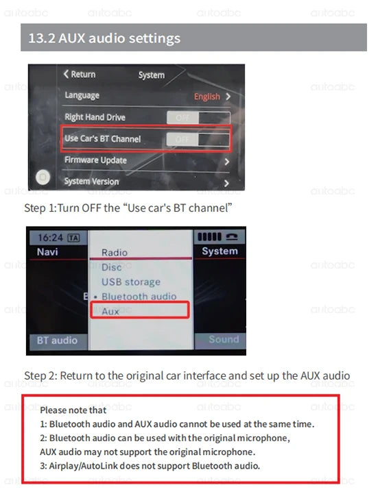 AUTOABC Wireless CarPlay Android Auto for Mercedes Benz A B C E Class GLA CLA GLK SLK CLS W204 W176 W246 X204 C117 NTG4.5/4.7