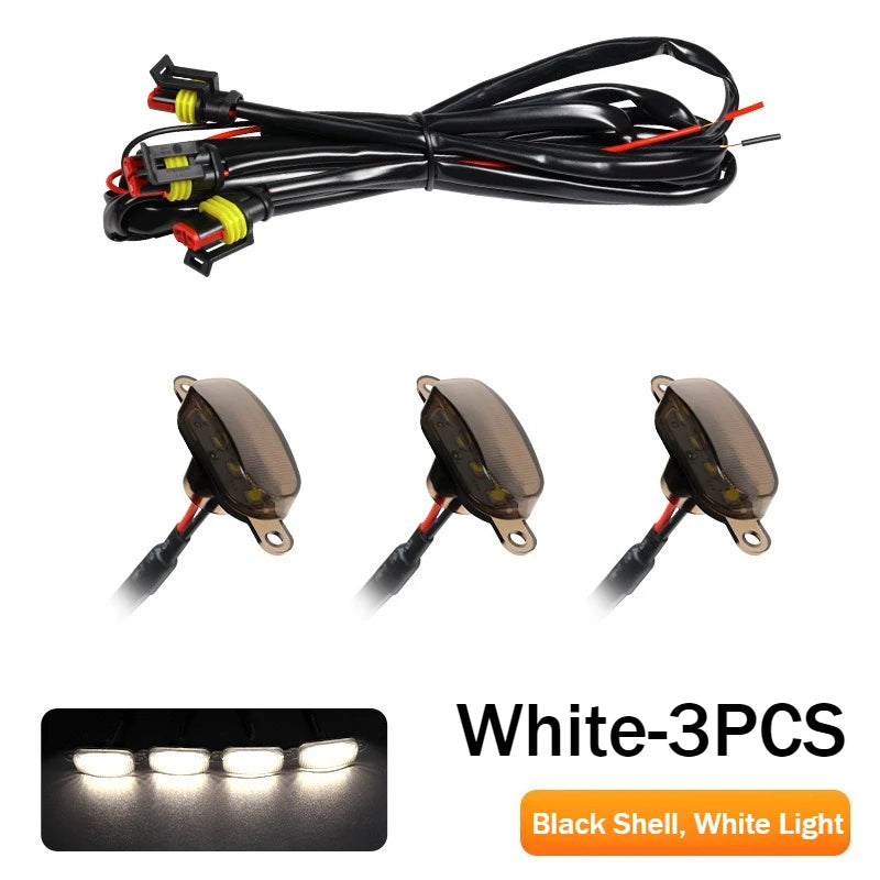 Car grille small yellow lights, eagle eye lights, front LED grille lights with wiring harness, suitable for pickups and SUVs