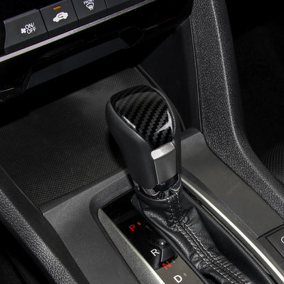 For Honda Civic 10th Gen (2016 -2021) Interior Accessories, Car Center Console Gear Shift Panel , Carbon Fiber ABS Trim Sticker