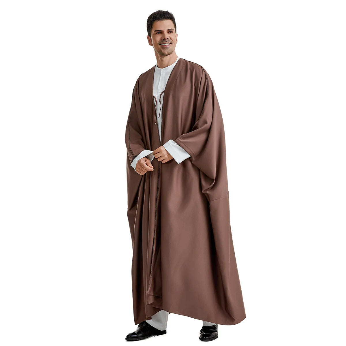 Saudi Arabian Men's Tobey Robe Dubai Robe Abaya Middle Eastern Men's Cloak Islamic Festival and Traditional Ceremonial Clothing