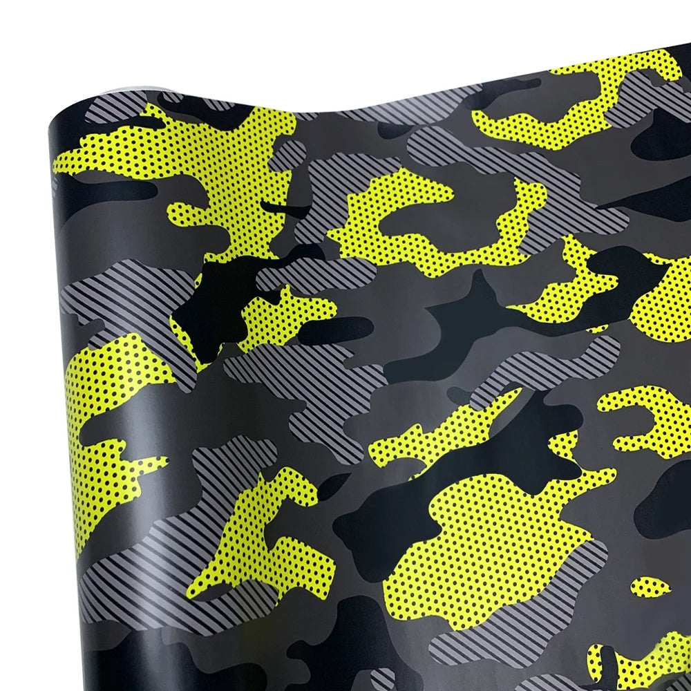 Motorcycle Adhesive Vinyl Wrap Car Cover Yellow Accessories Auto Jeep Off-Road Camouflage Film Vehicle Decoration Car Body Films