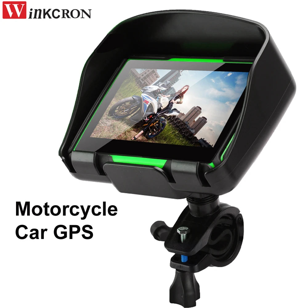 4.3 inch Motorcycle Car GPS Navigation IP67 Waterproof WINCE Bluetooth FM AVIN Built in 8GB Free iGo Map Newest