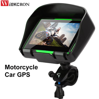 4.3 inch Motorcycle Car GPS Navigation IP67 Waterproof WINCE Bluetooth FM AVIN Built in 8GB Free iGo Map Newest