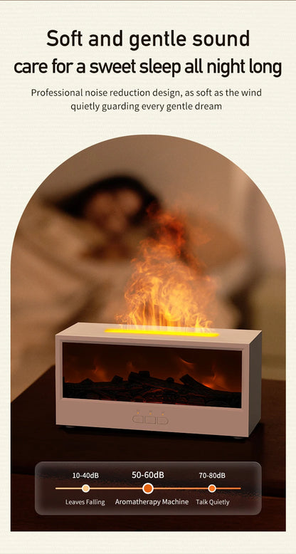 VISSKO Creative Fireplace Air Humidifier Waterless Auto-Off Aroma Essential Oil Diffuser with LED Light Remote Control for Gift