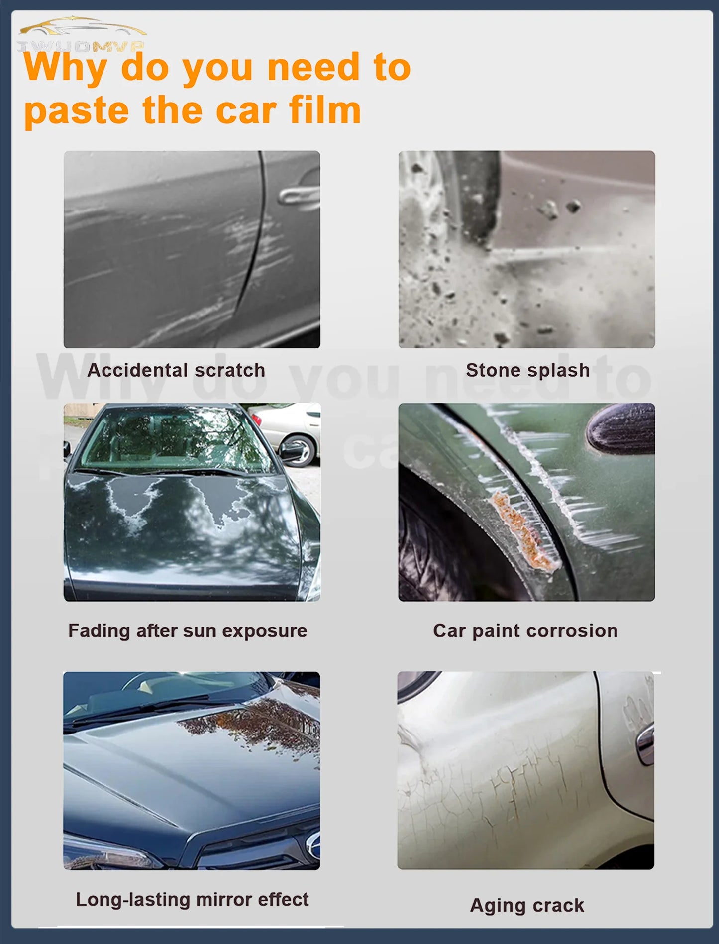 1.52*16m/lot PET Crystal Pepper White Car Paint Color-Changing PPF Vinyl Sticker Wrap PET Pearl Car Body Film