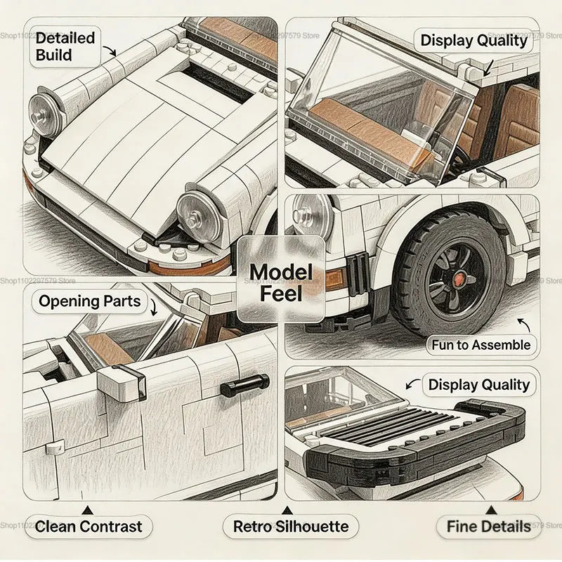 1458PCS Classic 2in1 Race Building Blocks Set Vehicle Model Collection Bricks Toys STEM Construction  Gift for Car Enthusiasts
