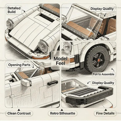 1458PCS Classic 2in1 Race Building Blocks Set Vehicle Model Collection Bricks Toys STEM Construction  Gift for Car Enthusiasts