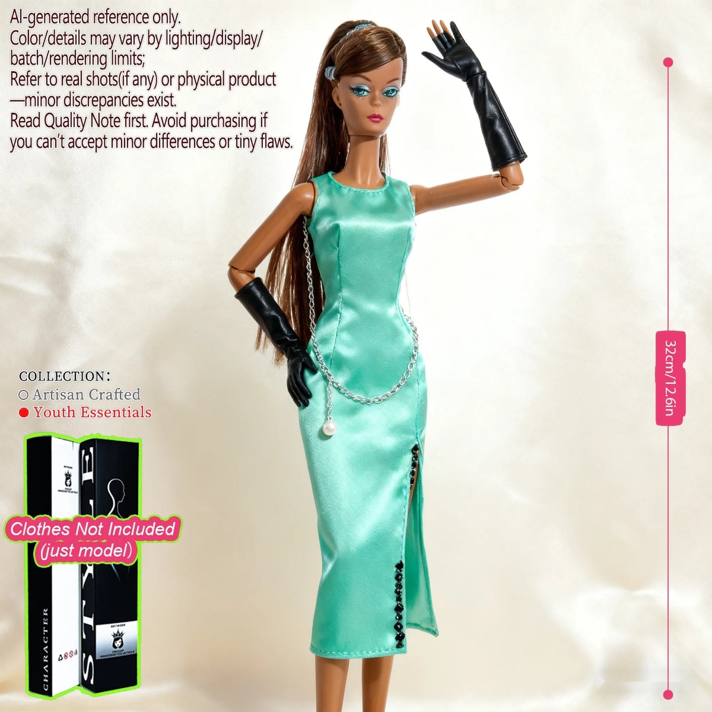 1/6 Scale 12-Joint BJD Doll, Realistic Changeable Makeup, Premium Craft Display (No Clothing)