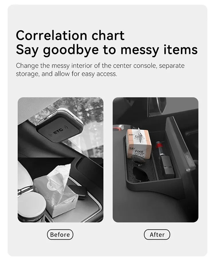 For BYD Shark 6 2024 2025 Car Behind Instrument Screen Silicone Storage Box Phone Holder Anti-slip Organizer Box Car Accessories