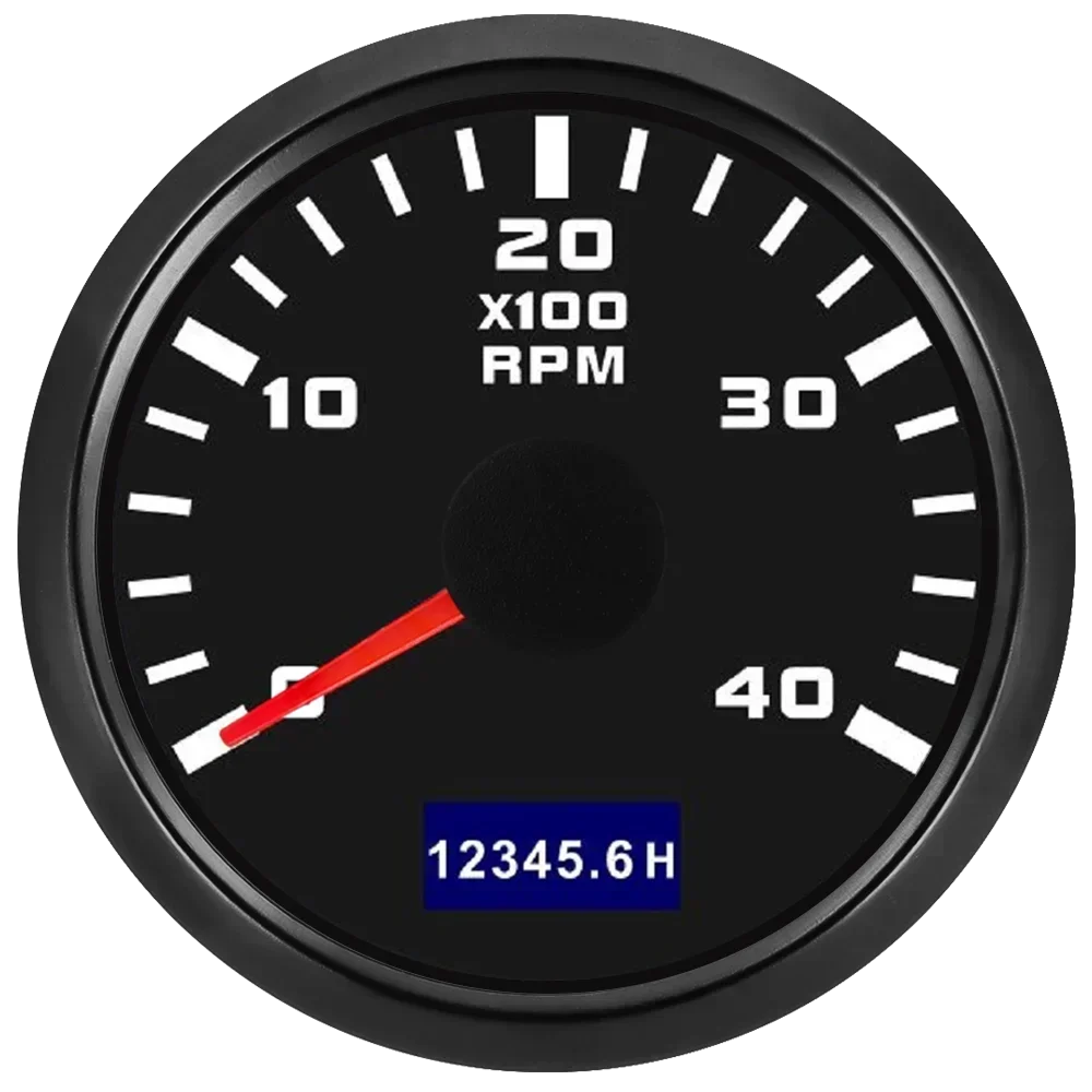 3000/4000/6000/7000/8000 RPM Gauge with Hourmeter Gauge 52mm Tachometer Waterproof 7 Color Backlight Tacho Gauge For Car Boat