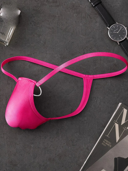 Men's Thongs Underwear Cock Ring Sissy Panties Temperament Sexy Bikini Seamless Penis Ring Perspective Lingeries