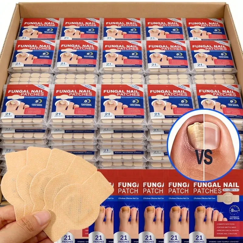 210pcs Waterproof Nail Fungus Correction Patch Finger Guard Bandage Nail Fungus Hollow Nail Cover Disguise Patch Toenail Care