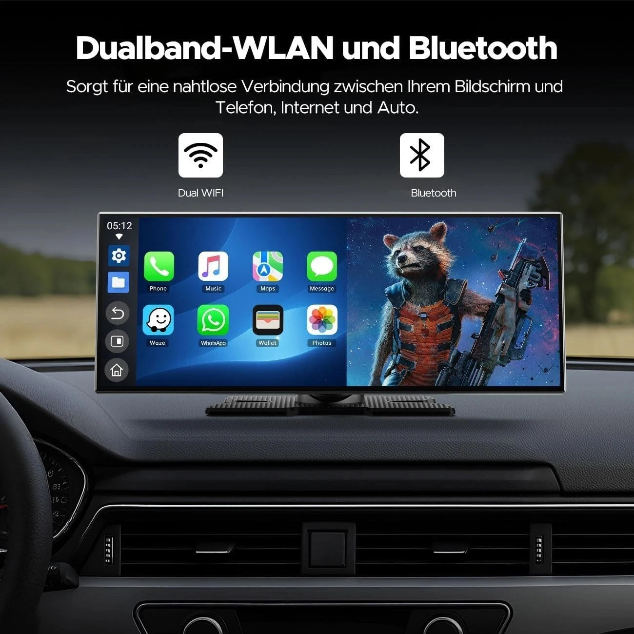 Ottocast Ottoscreen AI 11.4" Carplay Screen Wireless CarPlay & Android Auto 8-Core Split Screen For Netflix YouTube Google Store