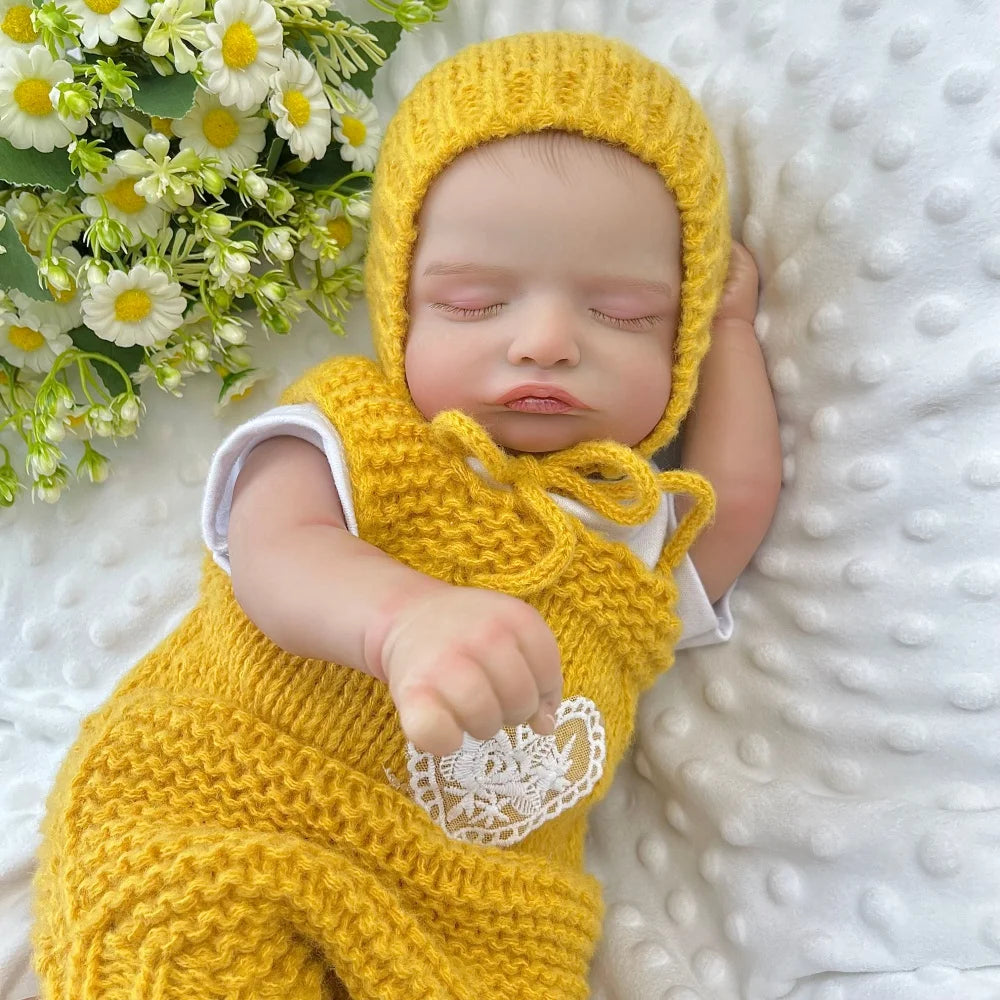 BZDOLL Asleep Reborn Baby Doll 18inch 45 CM 3D Skin Cloth Body Real Look Fashion Toy Birthday Gift For Kids