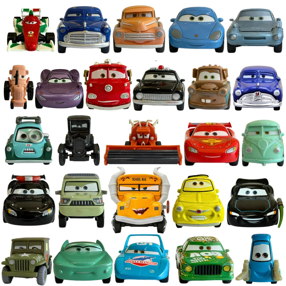 #NEW 53PCS Full-set Pixar Cars Lightning McQueen Fillmore 4-9CM 1：55 Metal Model Racing Car Toy Children's Birthday NEWYEAR Gift