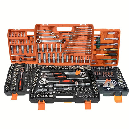 53-Piece Car Repair Tool Set with Sockets and Case, Steel Construction, for Street-Touring Motorcycles and Vehicle Maintenance