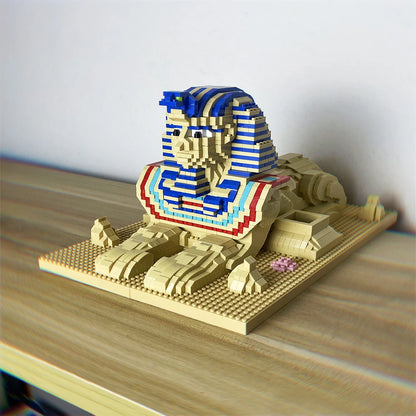 Sphinx Model Building Micro Mini Bricks Blocks Set - DIY Egypt Statue Puzzle with Interlocking Bricks for Creative Display