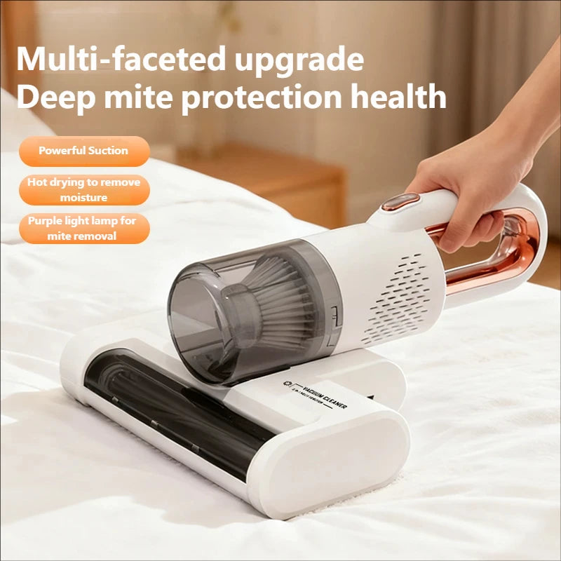 Dust Mite Vacuum Cleaner Powerful Suction High Frequency Tapping Ultraviolet Sterilization for Mattress Bed Mite Removal
