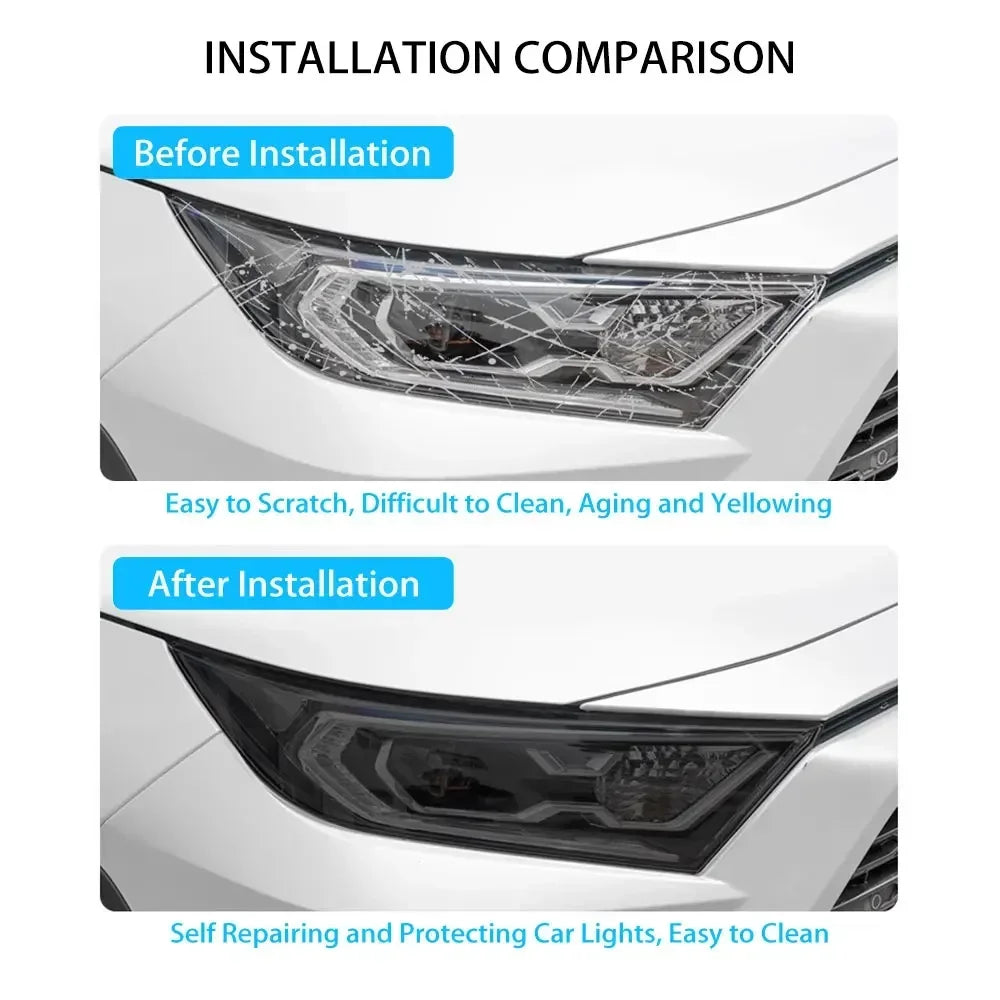 0.3m Car Wrap Film TPU Headlight Film Adaptive Guard Repair Scratches Photochromic Modification Film Car Decoration Accessories