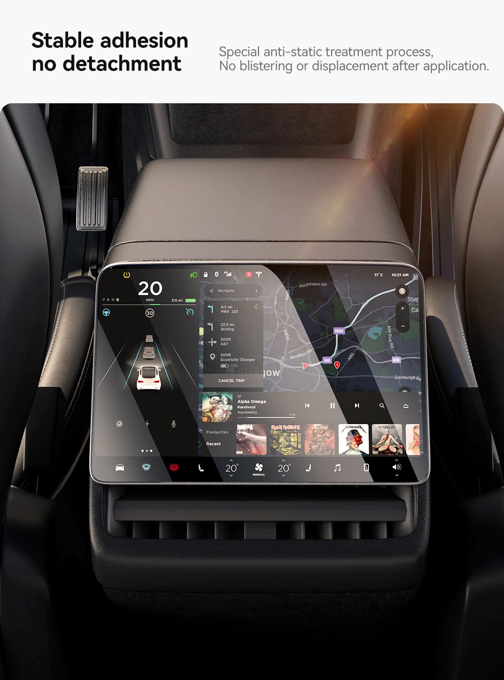 YZ Tempered Glass Film Protector For Tesla Model 3/Y/YL Highland Juniper 2025-2026 Rear Row Center Control Screen Protective