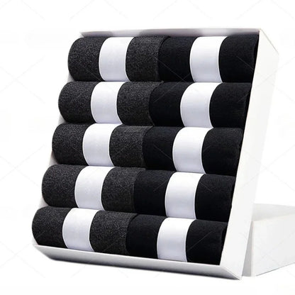 5 10 Pairs Men Socks Cotton Blend Black Business Casual Soft Breathable for  Spring Summer Autumn Winter Size 6-13